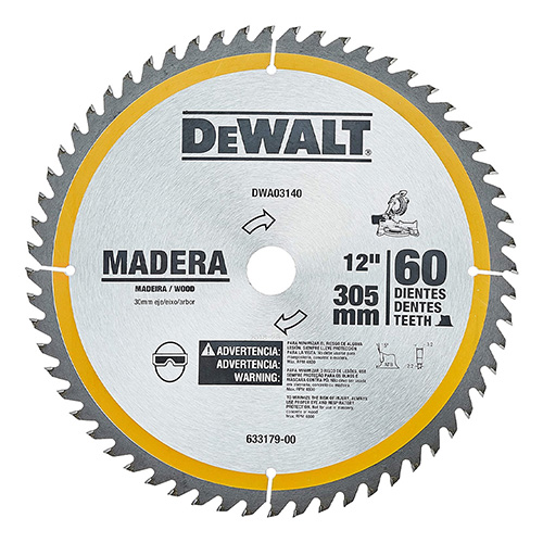 DISCO C/PASTILLA DE CARBURO 12 60 DPP FLECHA 30mm,1,5/8Y3/4 MADERA
