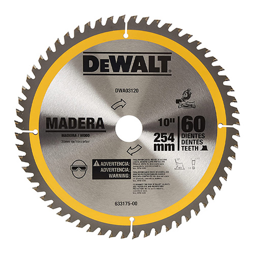 DISCO C/PASTILLA DE CARBURO 10 60 DPP FLECHA 30mm 1, 5/8 Y 3/4 MADERA