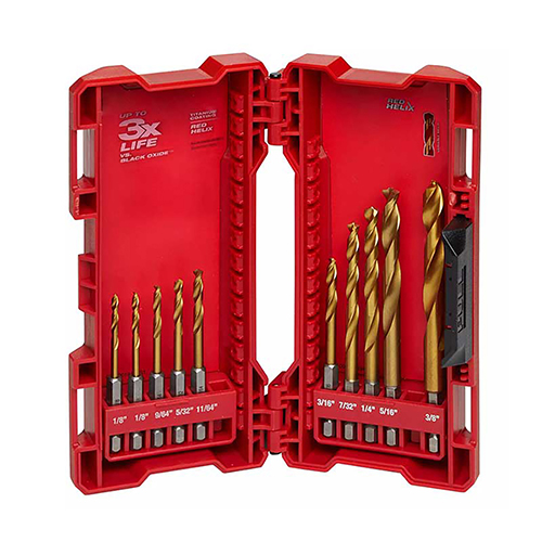 JUEGO DE 10 BROCAS DE PERFORACION DE TITANIO SHOCKWAVE