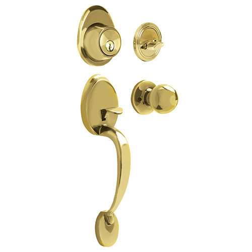 GATILLO OVALADO SÓLIDO PARA ENTRADA FUNCIÓN SENCILLA, LATÓN BRILLANTE, VISUAL