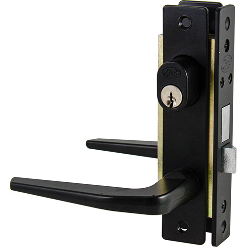 CERRADURA CLÁSICA PARA PUERTA DE ALUMINIO FUNCIÓN DOBLE, NEGRO, LLAVE ESTÁNDAR
