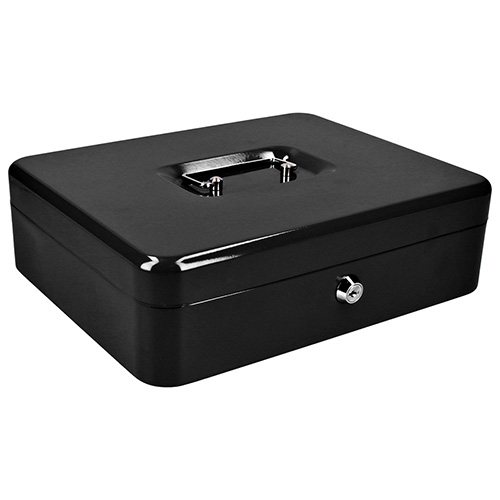 CAJA METÁLICA PARA DINERO CON CHAROLA REMOVIBLE 160 MM X 200 MM X 90 MM