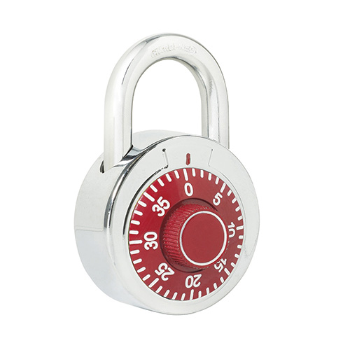 CANDADO DE COMBINACIÓN DE DISCO, ROJO, 50 MM