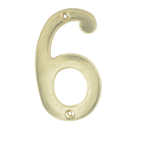 NÚMERO 6 SLIM 4" LATÓN BRILLANTE