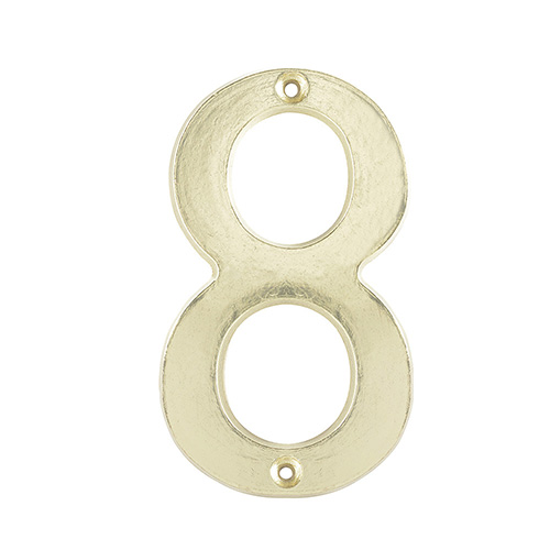 NÚMERO 8 SLIM 4" LATÓN BRILLANTE