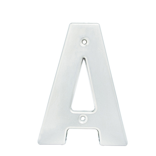 LETRA A BOLD 4" CROMO SATINADO