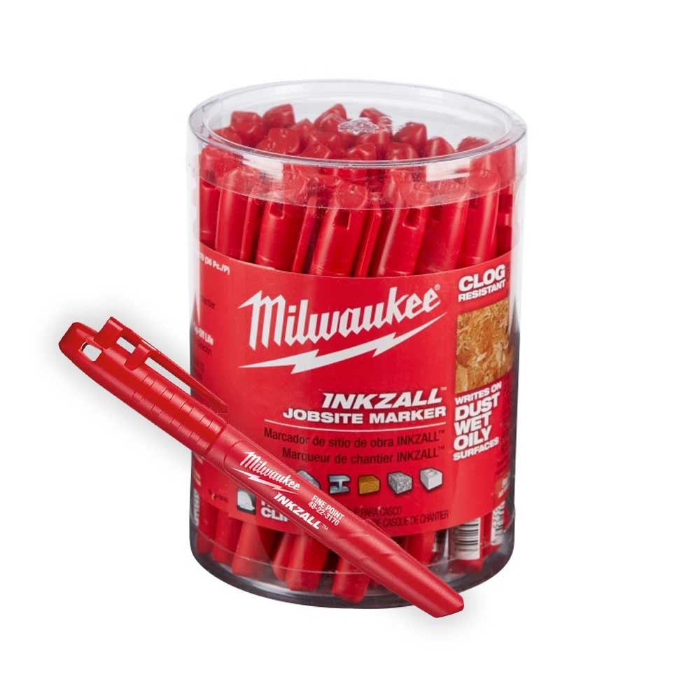 MARCADOR INDUSTRIAL PUNTO FINO COLOR ROJO INKZALL® (PAQUETE MASTER DE 36 PZAS)