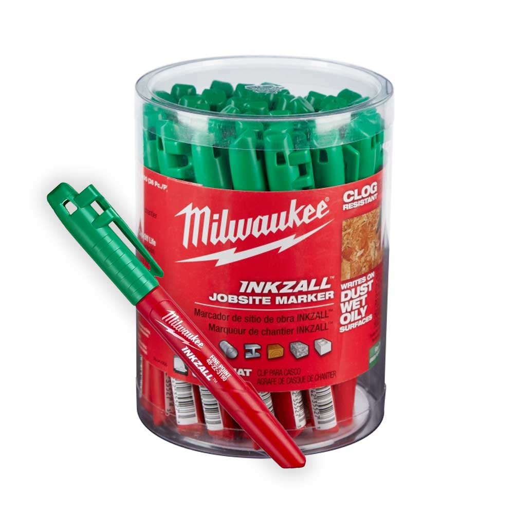 MARCADOR INDUSTRIAL PUNTO FINO COLOR VERDE INKZALL® (PAQ. MASTER DE 36 PZAS)