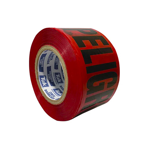 CINTA DELIMITADORA ROJA PELIGRO 7.5 CMS X 1 MT