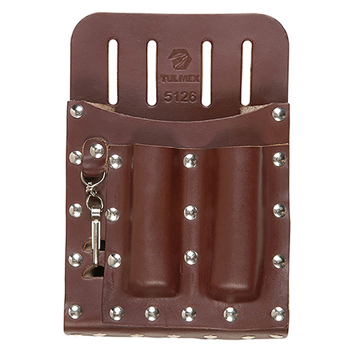 PORTAHERRAMIENTA CUERO DE BOVINO C/5 COMPARTIMIENTOS Y GANCHO