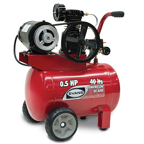 COMPRESOR LUBRICADO 1 ETAPA 1/2 HP TANQUE 40L T. HOR. (ROJO)