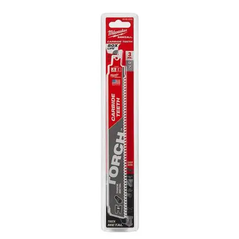 9IN HOJAS DE CARBURO CON SUPERFICIE DENTADA 3PZS SAWZALL® TORCH™