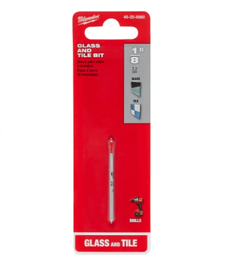 BROCA PARA VIDRIO Y AZULEJO DE 1/8" (3.1MM)