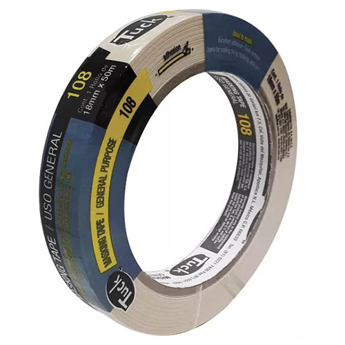 CINTA MASKING TAPE 1 1/2 X 50m (GRIS 108) LINEA ECONOMICA P/USO GENERAL