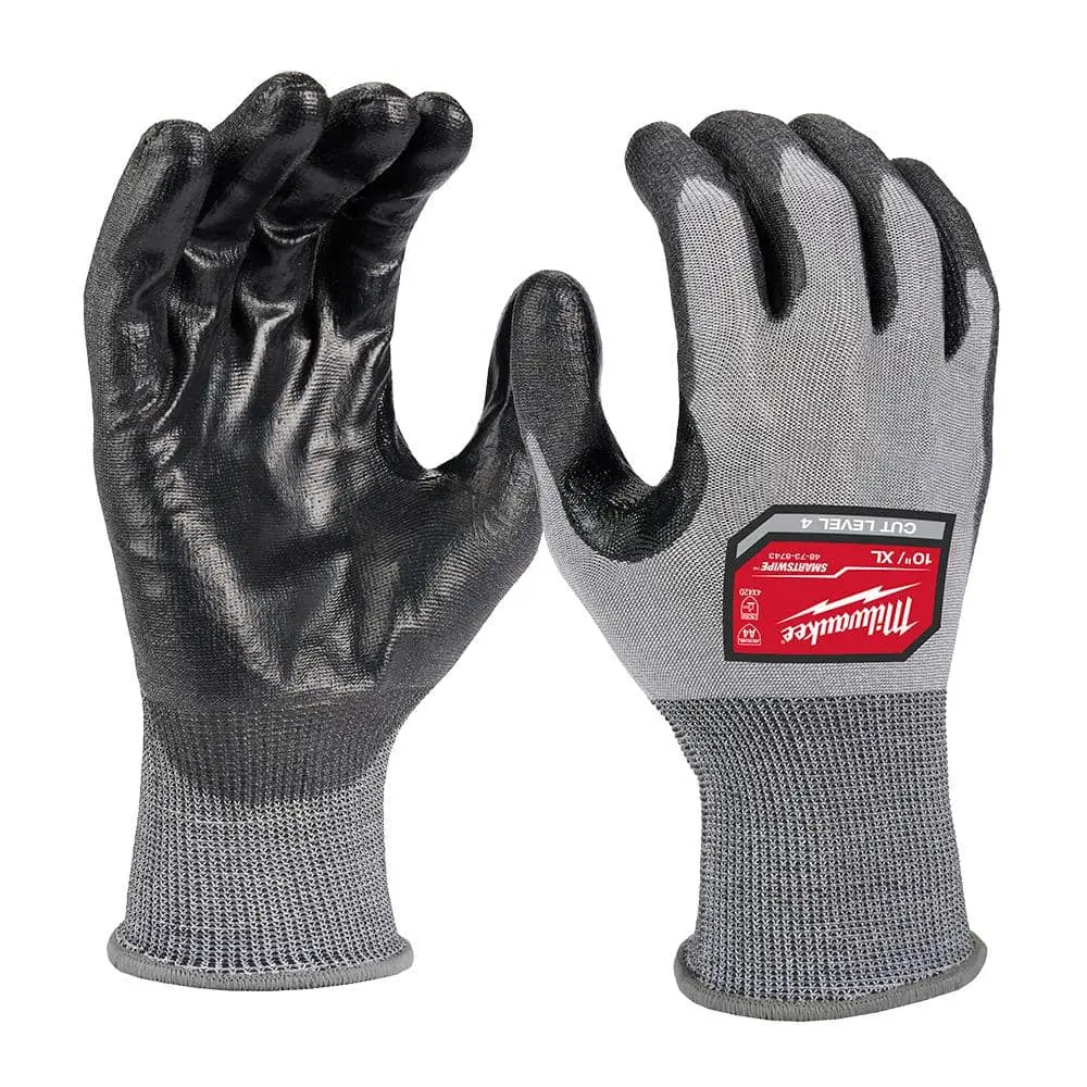 PAQUETE DE 6 PARES DE GUANTES DE ALTA DESTREZA MILWAUKEE, RESISTENCIA AL CORTE NIVEL 4, TALLA XL