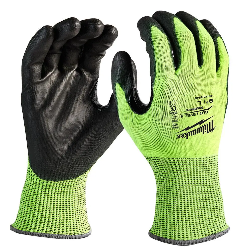 (12) CUT 4 HIGH VIS GLOVE 12PK-L
