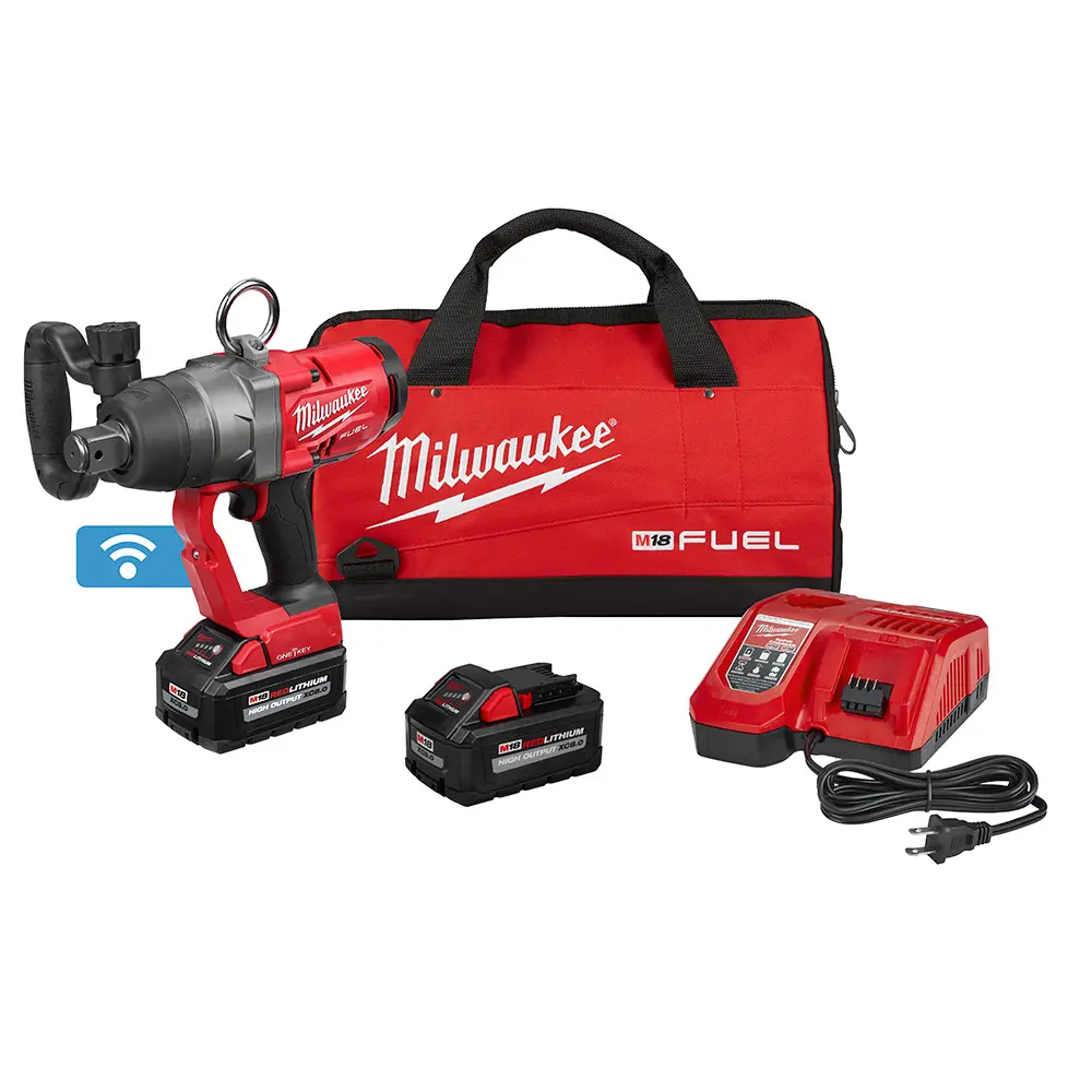 LLAVE DE IMPACTO ALTO TORQUE DE 1 PULGADA M18 FUEL ONE-KEY CON 2 BATERÍAS HD 8 AMP+ CARGADOR+ MALETA DE ALMACENAJE