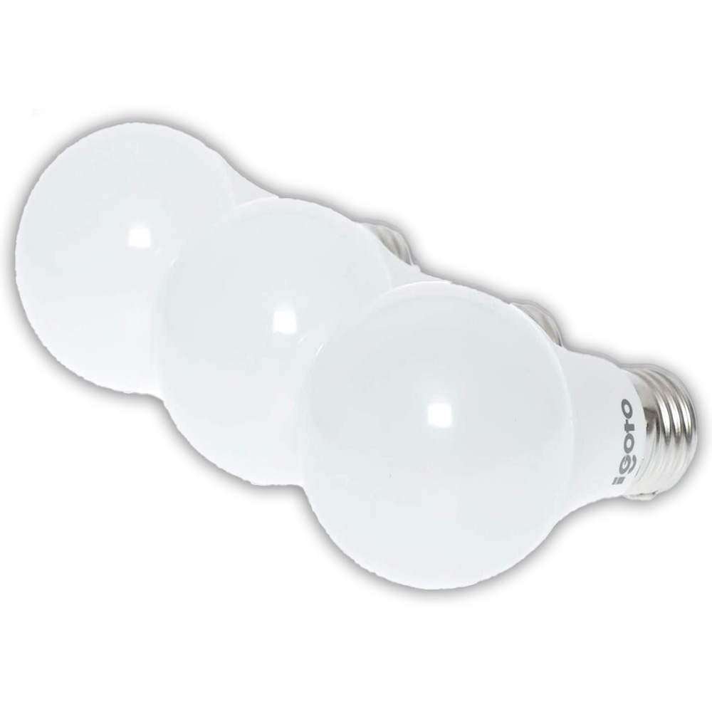 FOCO LED A60 9 WATTS ENTRADA ESTANDAR (LUZ BLANCA 6500 K) PAQUETE DE 3 PZAS