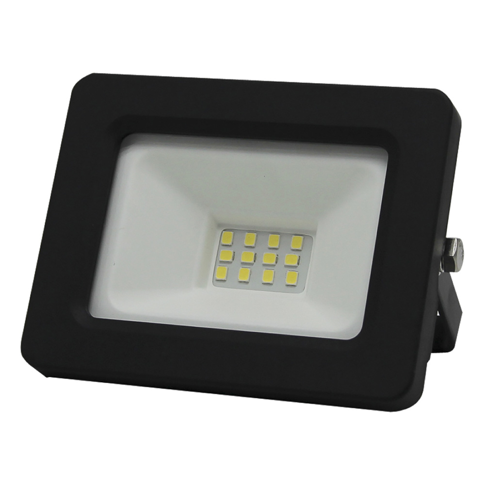 REFLECTOR LED DE 10 WATTS DE 120-240 VOLTS LUZ BLANCA 6500K 0.9 FP MARCO NEGRO