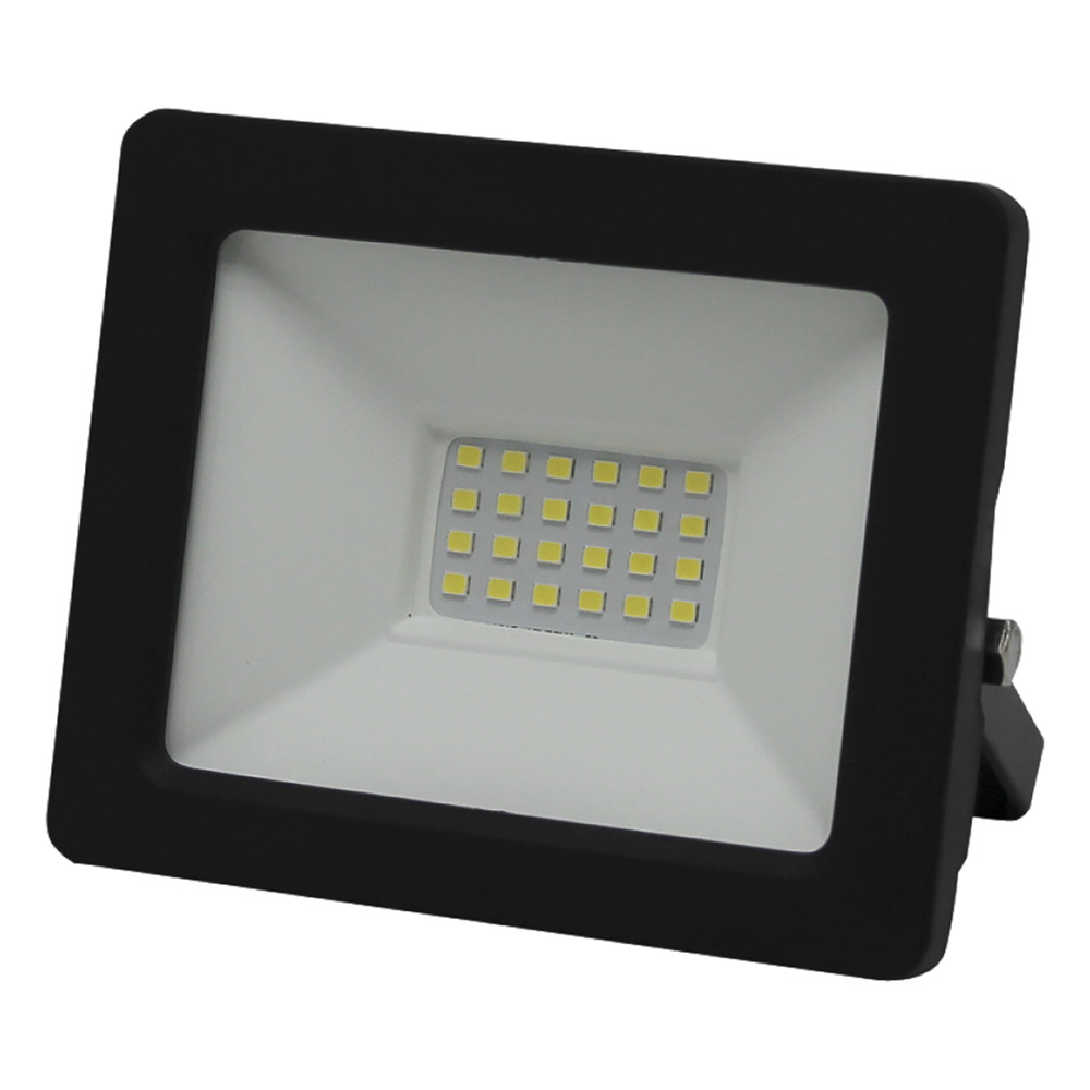 REFLECTOR LED DE 20 WATTS DE 120-240 VOLTS LUZ BLANCA 6500K 0.9 FP MARCO NEGRO
