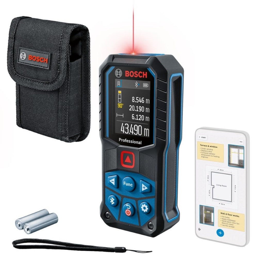 DISTANCIOMETRO LASER 50 MTS P/MED. LINEAS, CUADRADO, VOL. C/BLUETOOTH P/TRANSF. DE DATOS GLM 50C