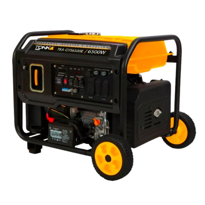 GENERADOR INVERTER DE 6,500 WATTS 9 HP 110/220 VOLTS, 60 Hz, MARCHA, BATERÍA Y LLANTAS