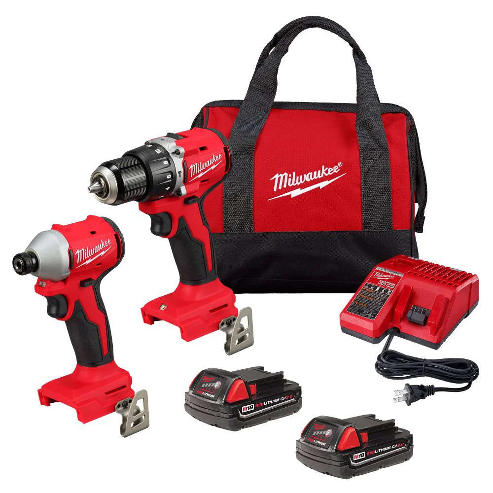 COMBO ROTOMARTILLO 1/2 Y DESTORNILLADOR DE IMPACTO 1/4 M18 S/CARBONES C/CARGADOR, 2 BAT 2 AMP, MALETA DE LONA