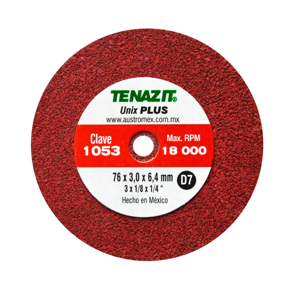 RUEDA UNIX DE DENSIDAD 7 DE 3X1/8X1/4 PULG.