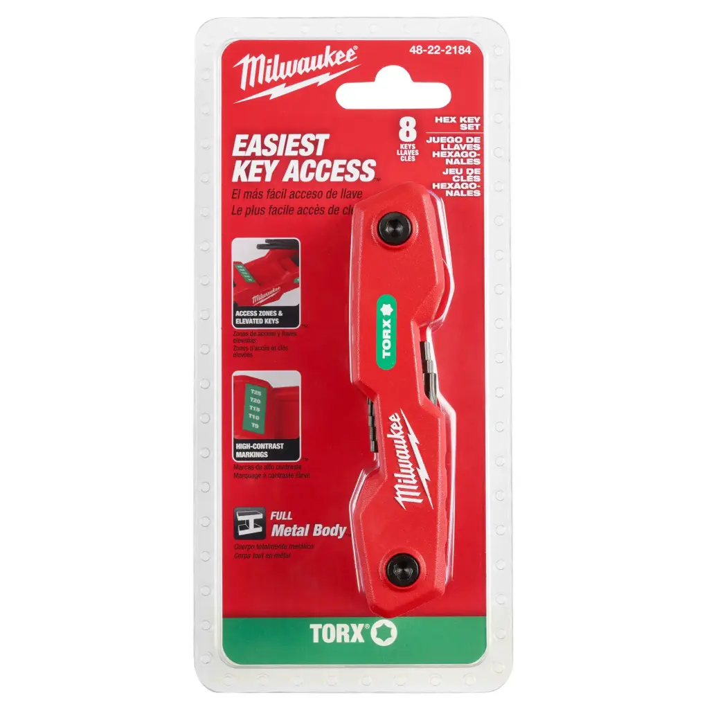 JUEGO DE 8 LLAVES HEXAGONALES PLEGABLES TORX