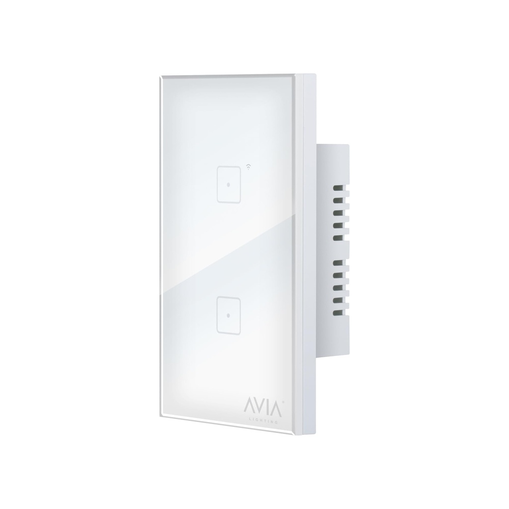 APAGADOR SMART WIFI DE 2 MODULOS SISTEMA TOUCH PLACA DE CRISTAL NEGRO