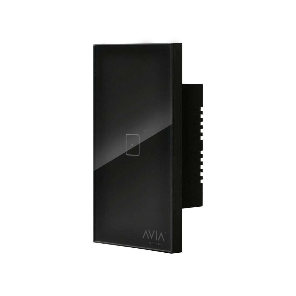 APAGADOR SMART WIFI DE 1 MODULO SISTEMA TOUCH PLACA DE CRISTAL NEGRO