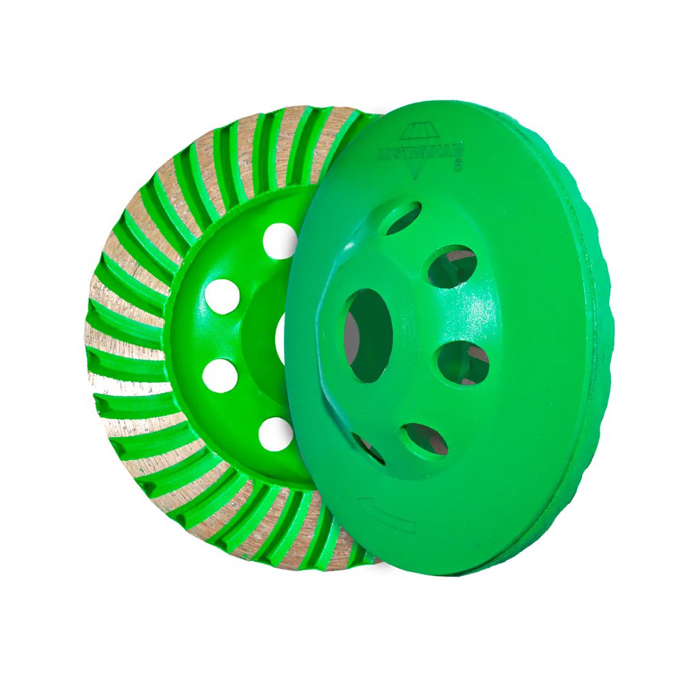 COPA DE DIAMANTE TURBO COLOR VERDE DE 4-1/2 X 7/8 ECODIAM P/GRANITO Y MARMOL (LA MAS ECONOMICA DE LA LINEA)