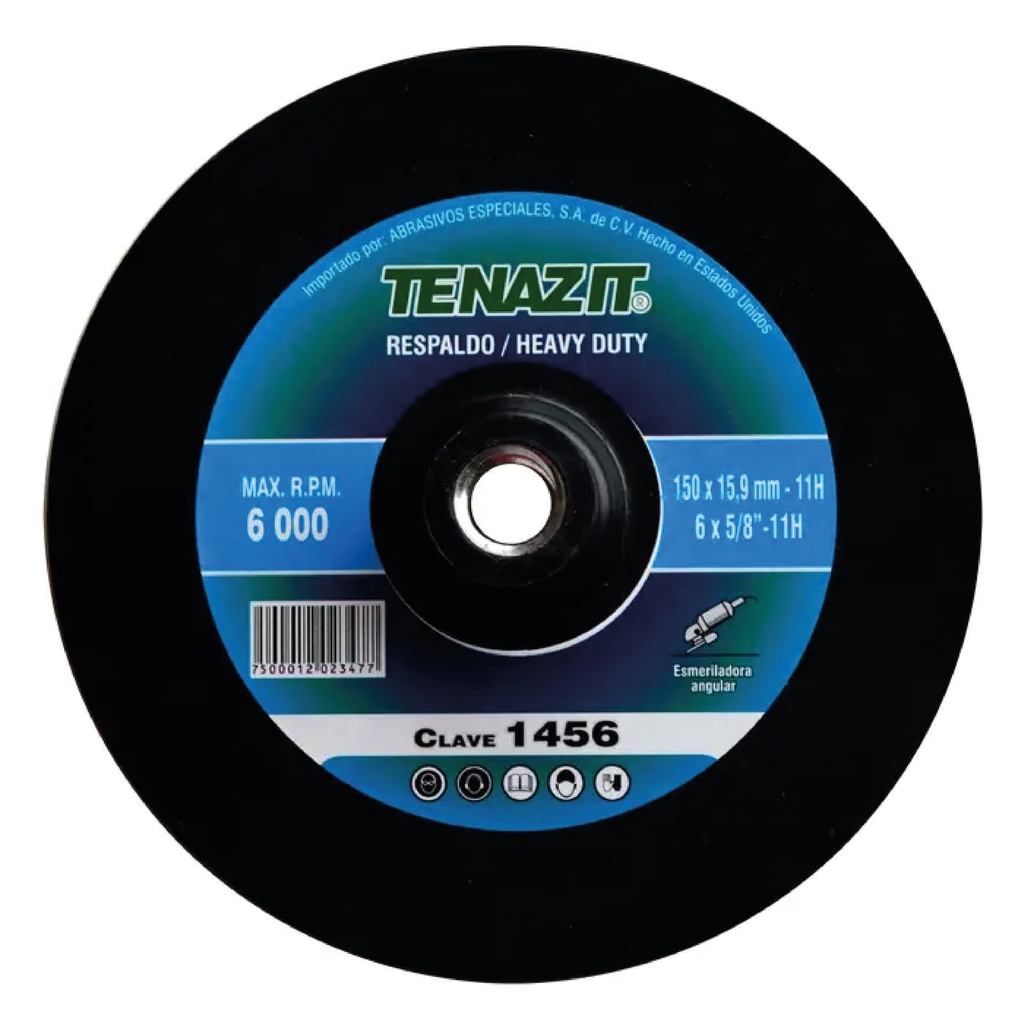 RESPALDO RÍGIDO ULTRAGRIP DE 150X15.9-11MM PARA MONTAR DISCOS DE LIJA AUTOADHERIBLE