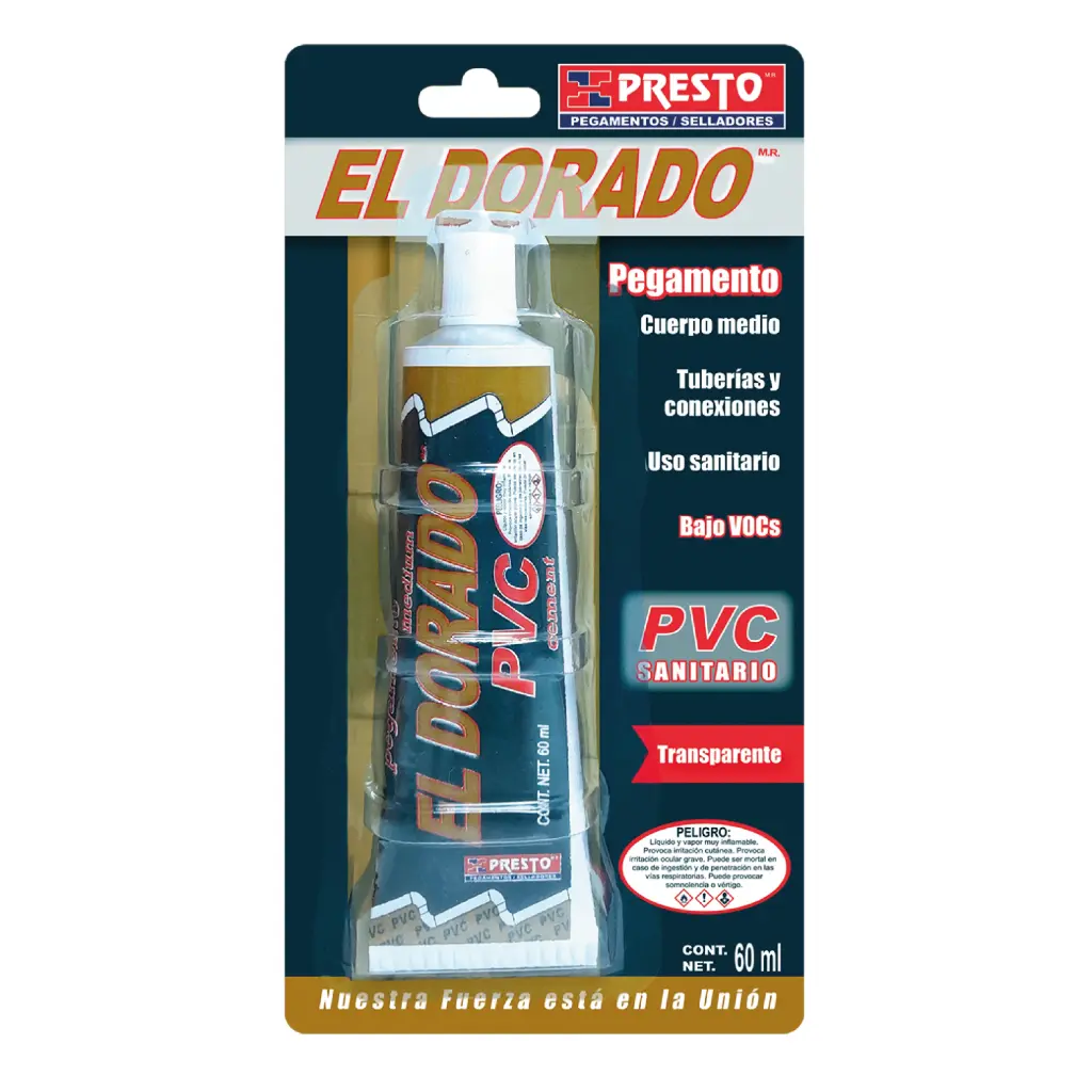 PEGAMENTO PARA PVC EL DORADO TUBO DE 060 ML.