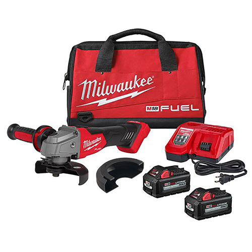 KIT MINIESMERILADORA INALAMBRICA DE 4 1/2 CON FRENO M18 FUEL VOLTS C/2 BAT 6 AMPS Y CARGADOR