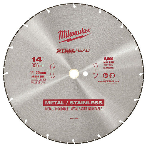 DISCO DE DIAMANTE 14 P/CORTE METAL PTR, SOLIDOS, ANGULOS, STEEL HEAD P/CHOP SAW