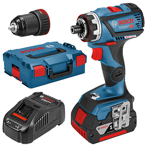 TALADRO/ATORN. 18 V 1/2 FLEXICLICK C/3 MANDRILES, 2 BAT. 1 CARG. MALETIN L-BOXX (BOI-19G7-1G0)