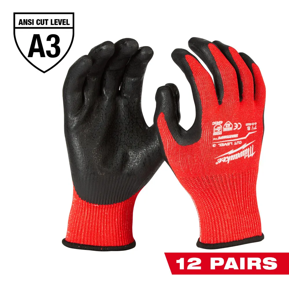 (12)CUT 3 NITRILE GLOVE VEND 12PK-S