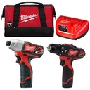 COMBO ROTOMARTILLO 3/8 12 V M12 C/DESTORNILLADOR DE IMPACTO 1/4 12 V 2/BAT. M12