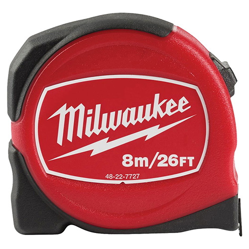 FLEXOMETRO MILWAUKEE CALIDAD ESTANDAR DE 8 MTS/26 FT