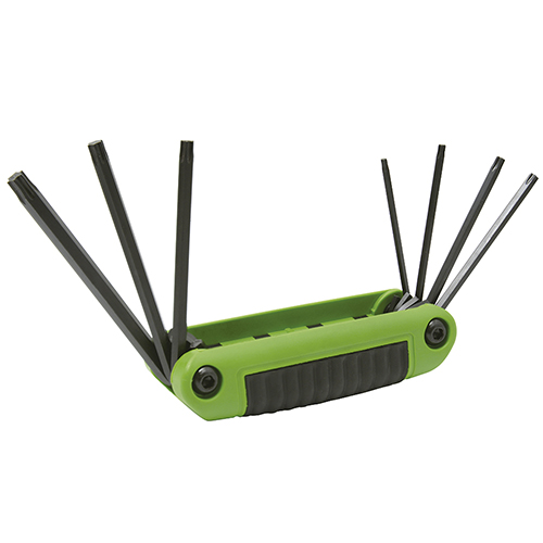 JUEGO DE 7 LLAVES TORX TIPO NAVAJA PLASTICA.