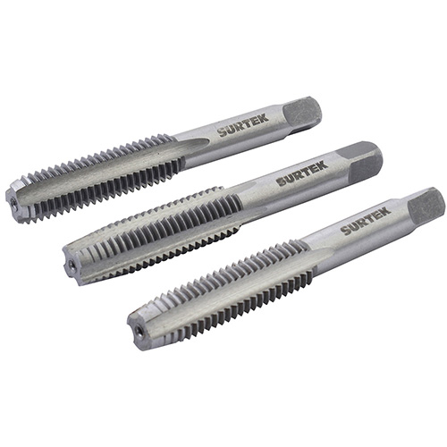 JUEGO DE 3 MACHUELOS DE ACERO AL CARBON M8 X 1.25
