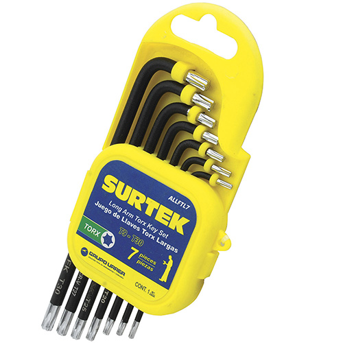 JUEGO 7 LLAVES TORX LARGAS