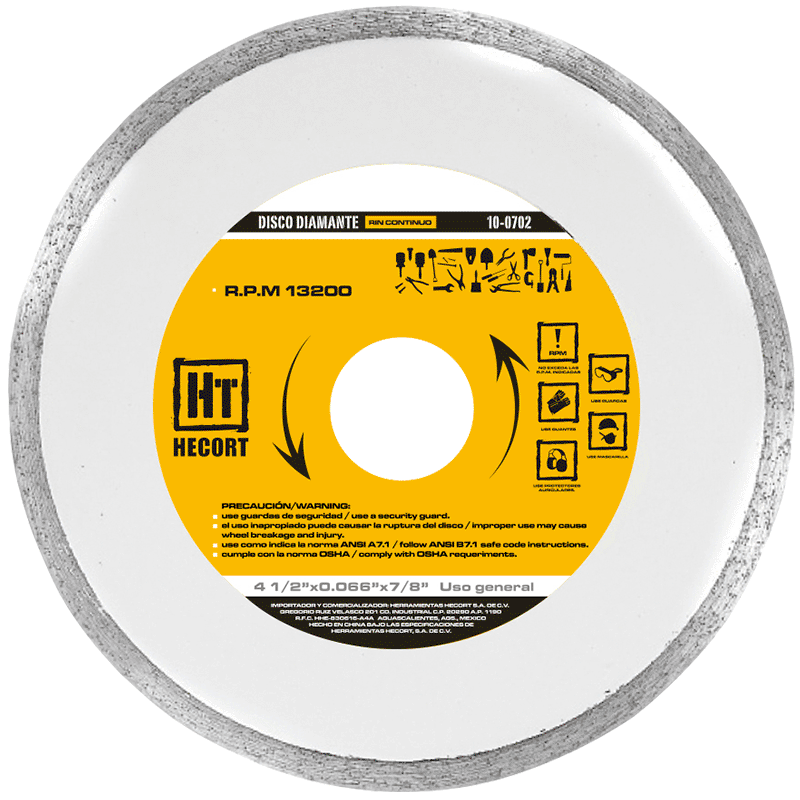 DISCO DIAMENTE RIN CONTINUO 4 1/2