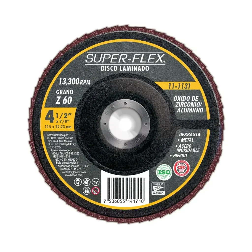 DISCO LAMINADO SUPERFLEX 4 1/2 X 7/8 T. 29 GRANO 120
