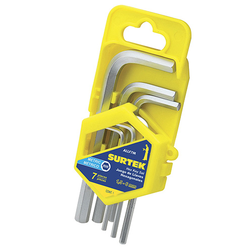 JUEGO DE 7 LLAVES HEXAGONALES METRICAS EN ORGANIZADOR PLASTICO TIPO HOLDER