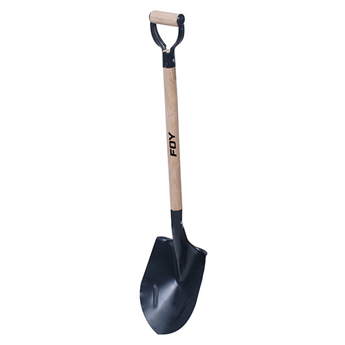 PALA CON MANGO DE MADERA CON PUÑO METÁLICO "D", REDONDA