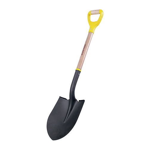 PALA CON MANGO DE MADERA CON PUÑO CONTRACTOR GRIP, REDONDA