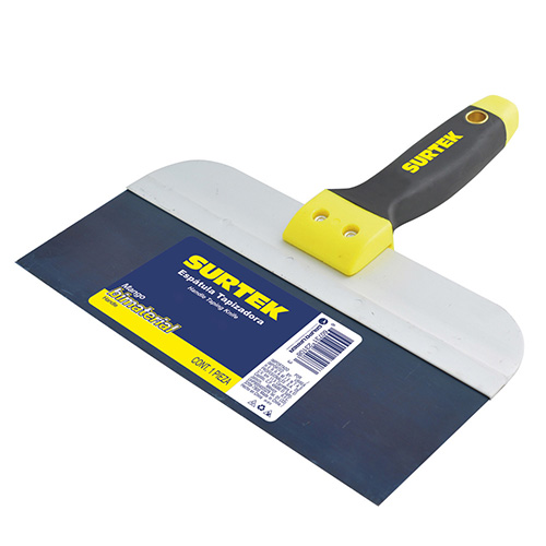 ESPÁTULA TAPIZADORA DE ACERO DE ALTO CARBÓN CON MANGO BIMATERIAL 10"