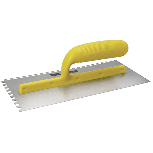 LLANA DENTADA CUADRADA DE ACERO AL ALTO CARBÓN CON MANGO DE PLÁSTICO 4 REMACHES, 11"X5"
